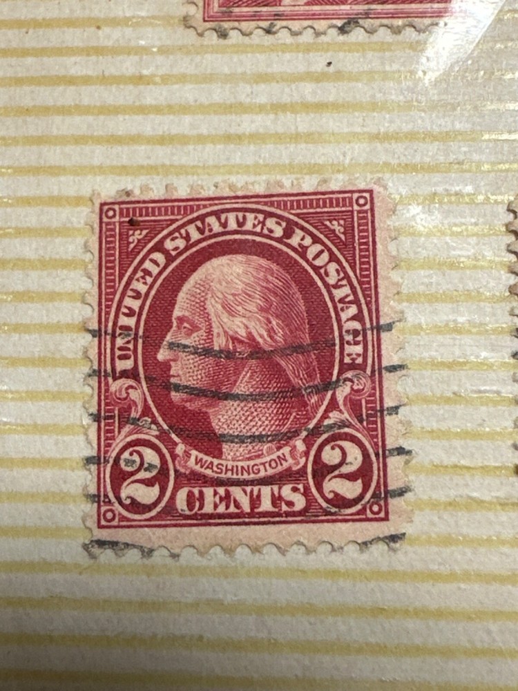 collectors stamp presidents green, red , purple