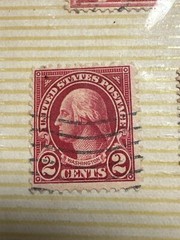 collectors stamp presidents green, red , purple