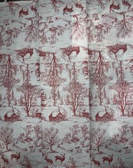 TWO Individual paper dinner Decoupage Napkins Christmas Countryside Deer /Toile