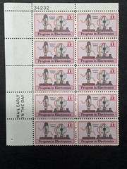 1973 US Scott #C86 11c Electronics Progress Airmail Stamps, MNH Block of 10