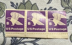 U.S. Stamp (circa 1981) – Rate B (18¢) purple Eagle – Coil Line Pair SC#1820 MNH