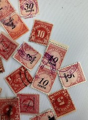 Vintage US Postage Due and Revenue Stamp Mixture 1910s through 1950s