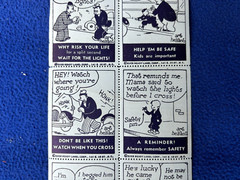 vintage NEW YORK CITY POLICE safety stamp DRIVE SAFE automotive CINDERELLA cross