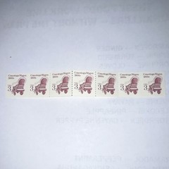 US 3 Cent Coil Strip of 7 Wagon Brown Postage Stamps MNH Face Value 21