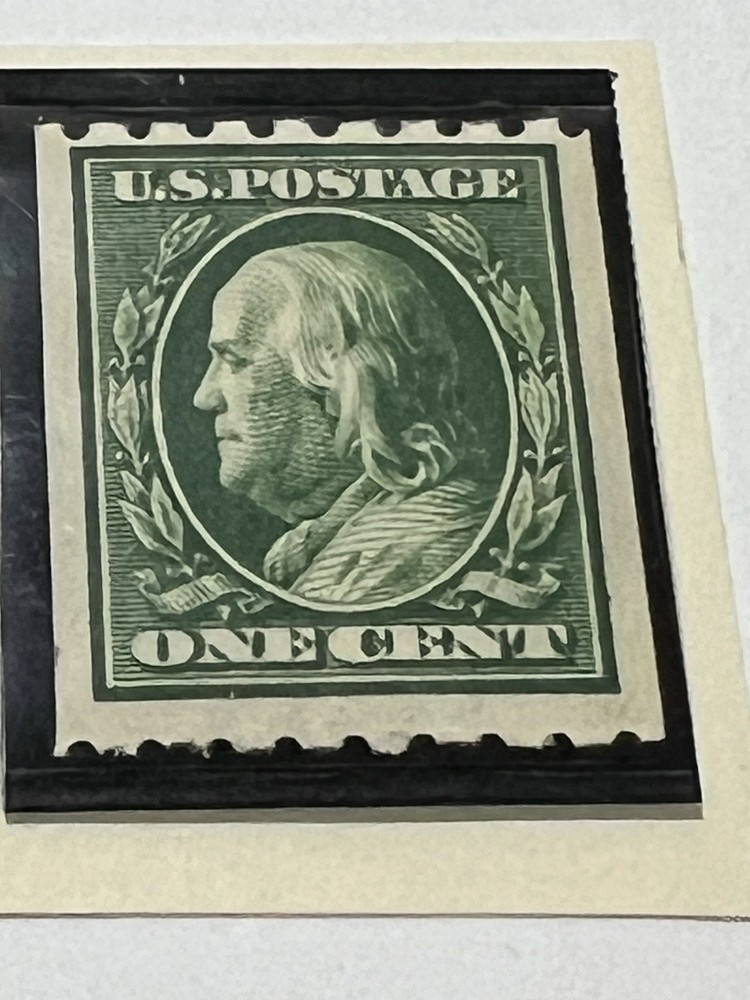 US Stamp Scott #390 1c Perf 8-1/2 Vertically, MHR OG Gum very light HR
