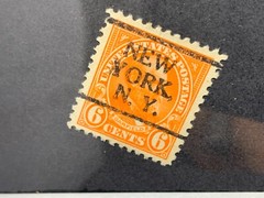 US Stamp Scott 558 6Cent Garfield 1923 Pre Cancelled New York Used (1x)