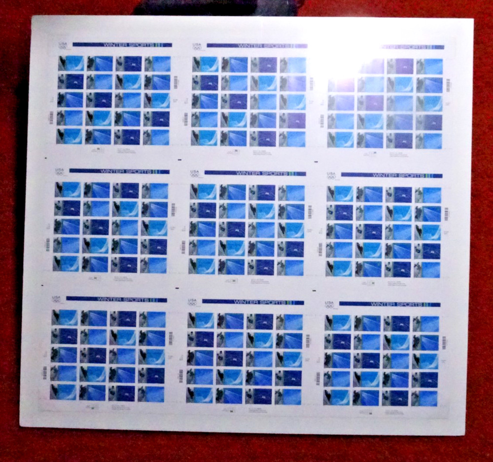 US 3552-55 WINTER OYLMPIC UNCUT PRESS SHEET 9 PANES PROFESSIONALLY SHRINK WRAP