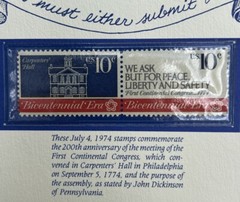 USA Stamp Series Panel First Continental Congress Postal Commemorative Society 6