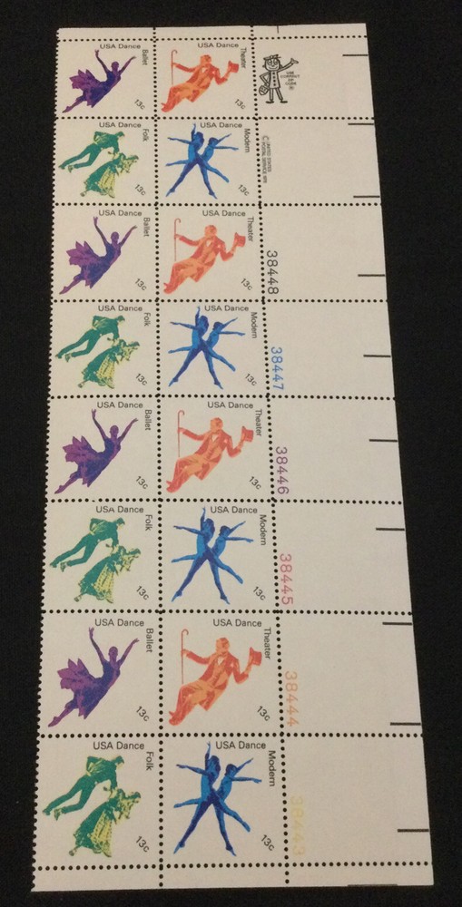 16 USPS Stamps 13 Cent – American Dance Issue – Scott 1749,50,51,52 MNH