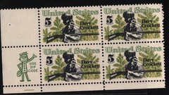 1967 5c Davy Crockett Block of Four Scott #1330 ST248