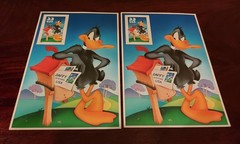 Lot of 2 1999 Warner Brothers Looney Tunes Daffy Duck US Stamp 33c MNH