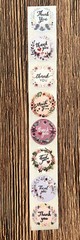 24 Stickers. FLORAL THANK YOU ENVELOPE STICKERS LABELS. FLOWERS SEALING STAMPS.