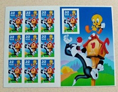 Five Sheets x 10 = 50 of Looney Tunes SYLVESTER & TWEETY 32¢ US Stamps USA #3204