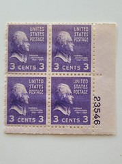 Scott #807 Presidential Issue Stamps 1938 Thomas Jefferson 3c Block of 4 MNH OG