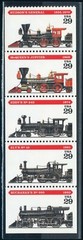 US Stamp #2843 -2847a Locomotives – 29c – Booklet Pane of 5 – CV- $3.75