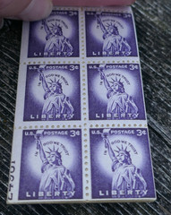Complete Book of 24 (3 Cent) Liberty Purple Stamps – Great Condition