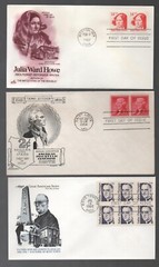 Usa: 8 different first day covers with stamps in pairs, strip, blocks. US165/