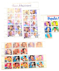 Collectors Lot of Jazz Singers/Popular Singers Postal Stamps – NEW – not hinged