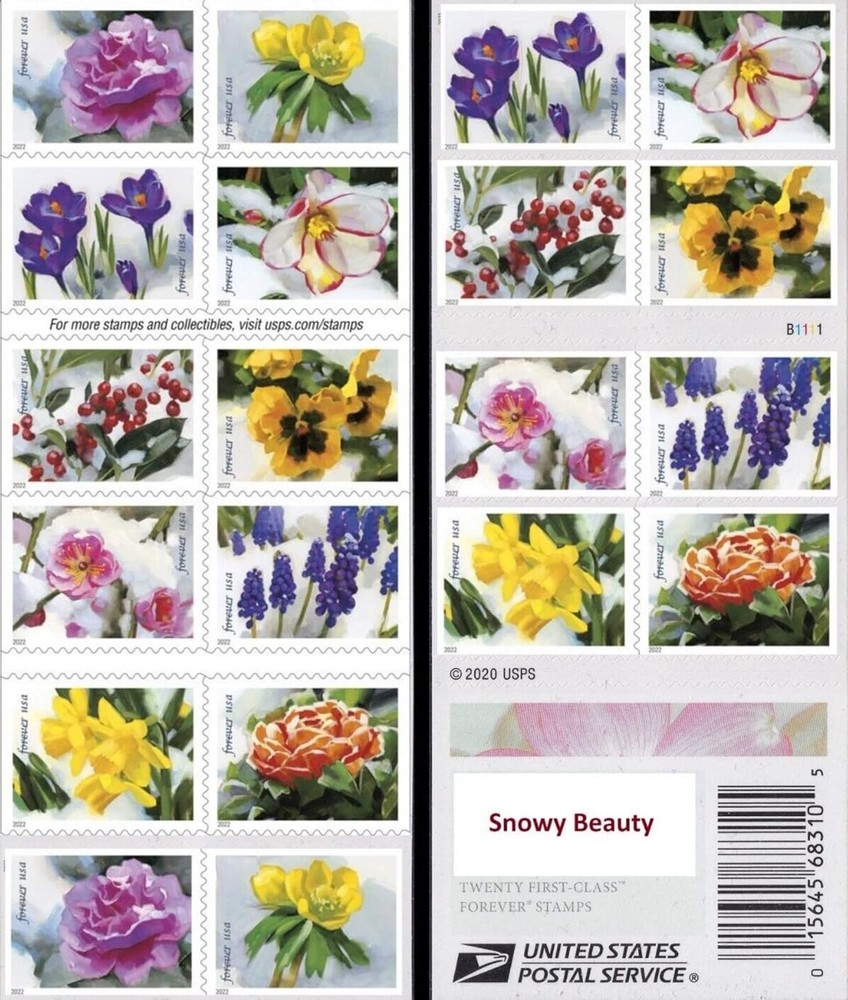 Snowy Beauty Winter Floral Forever 100 Stamps Scott 5727-5736 MNH USPS Wedding