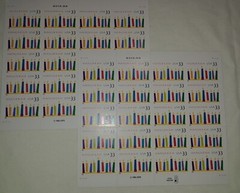 Three Panes x 20 = 60 of HANUKKAH 33¢ Jewish candles US Postage Stamps. USA 3352