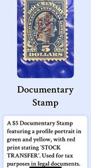 United States Internal Revenue $5 Documentary / Stock Transfer Stamp – Cancelled