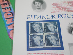 American Commemoratives Eleanor Roosevelt USPS Stamps Panel 233 October 11, 1984