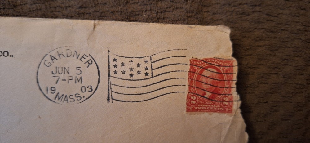 1903 red George Washington 2 cent stamp