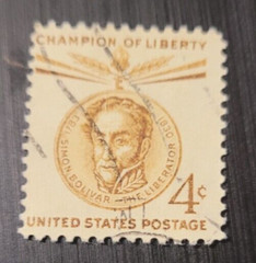 # 1110 – 1958 4¢ Simon Bolivar ~ Used 1 Stamp + 2 FREE Stamps