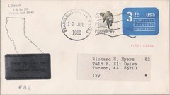 Purple Sage Local Post Cover, Pearblossom CA, ZAYIX STAMPS 053122-SM82