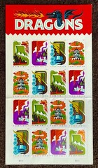 DRAGONS 2017 Vintage USPS STAMP PAGE United States Postal Service