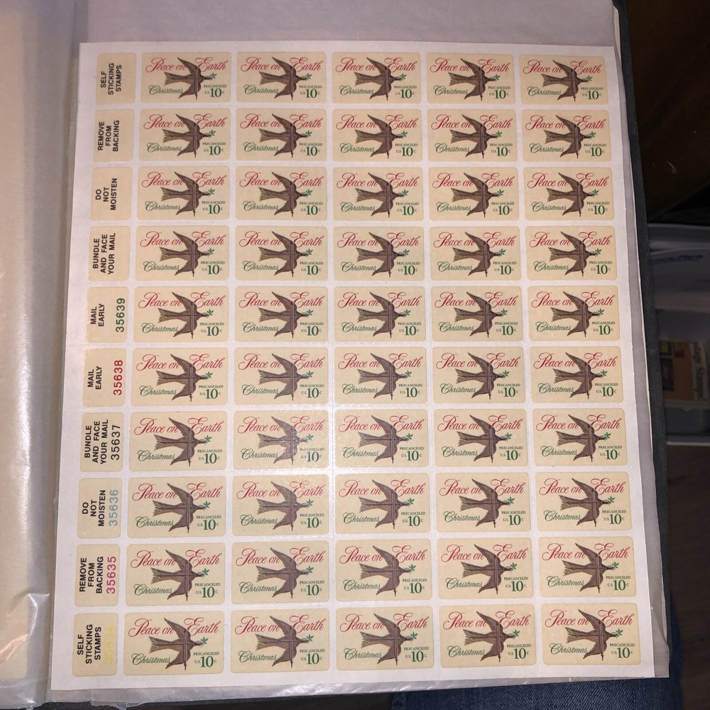 Scott # 1552 10 Cent Christmas Dove of Peace Mint Sheet U.S. Postage Stamp