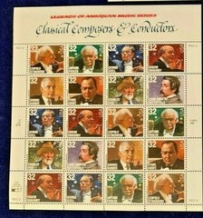 SCOTT #3158-65 CLASSICAL COMPOSERS & CONDUCTORS 1996 Pane of 20 Stamps ~ 32c MNH