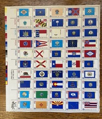 US 13¢ 50 BICENTENNIAL STATE FLAG POSTAGE STAMPS 1776/1976 #1633-82 SHEET – MNH