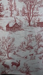TWO Individual paper dinner Decoupage Napkins Christmas Countryside Deer /Toile