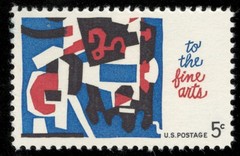 USA 1964 – Abstract Design by Stuart, Fine Arts, 5 Cents Issue—MNH – Sc. #1259