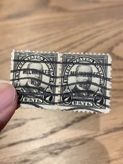 1929 USA 7 cents MCKINLEY PAIR OF STAMPS WITH MILWAUKEE OVERPRINT