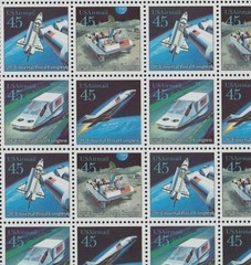 United States 45¢ Space Age UPU Air Mail Postage Stamp #C122-25 x 100 singles