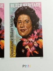 USA 2024 Sc #5830a 4ever CONSTANCE BAKER MOTLEY Imperf/NDC Plate block of 4 Mint