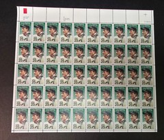 1989 LOU GEHRIG USPS unused 25 cent postage stamps sheet of 50 NM-MT