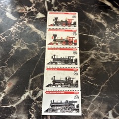 US Stamp #2843 -2847a Locomotives – 29c – Booklet Pane of 5 – CV- $3.75