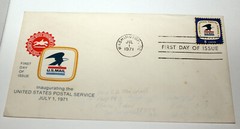 First Day of Issue US Mail Inaugurating the Post Office Cancelled Stamp Envelope