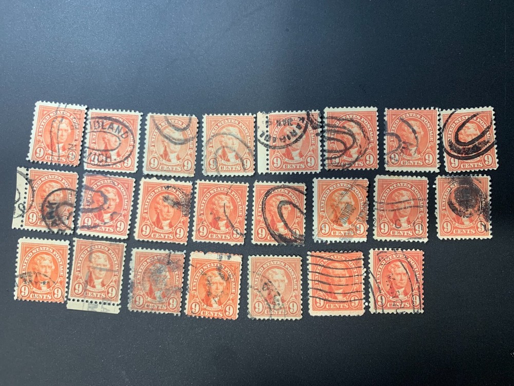 1931 U. S. Scott 641 Thomas Jefferson 9 Cents Used (23 pcs)