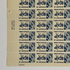 Woman Suffrage Sheet of 50 1970 6 Cent Stamps Scott #1406 MNH Blue White Vote