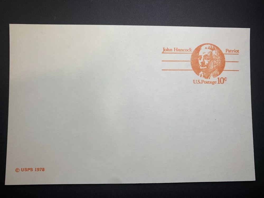 1978 US Postal Card – UX74 John Hancock U.S. Postage 10c, Unused [2]