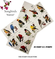 20 New Songbirds, Mint Condition , Unused Never Hinged Stamps