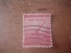 1940 2c Army and Navy For Defense; Anti-aircraft gun. National Defense Series.