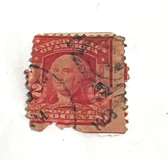 US George Washington 2 Cent Carmine Red Stamp 1902-1903, RAREB USED.
