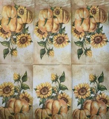 TWO Individual dinner Decoupage Napkins/autumn/Halloween/Sunflower/pumpkins/fall