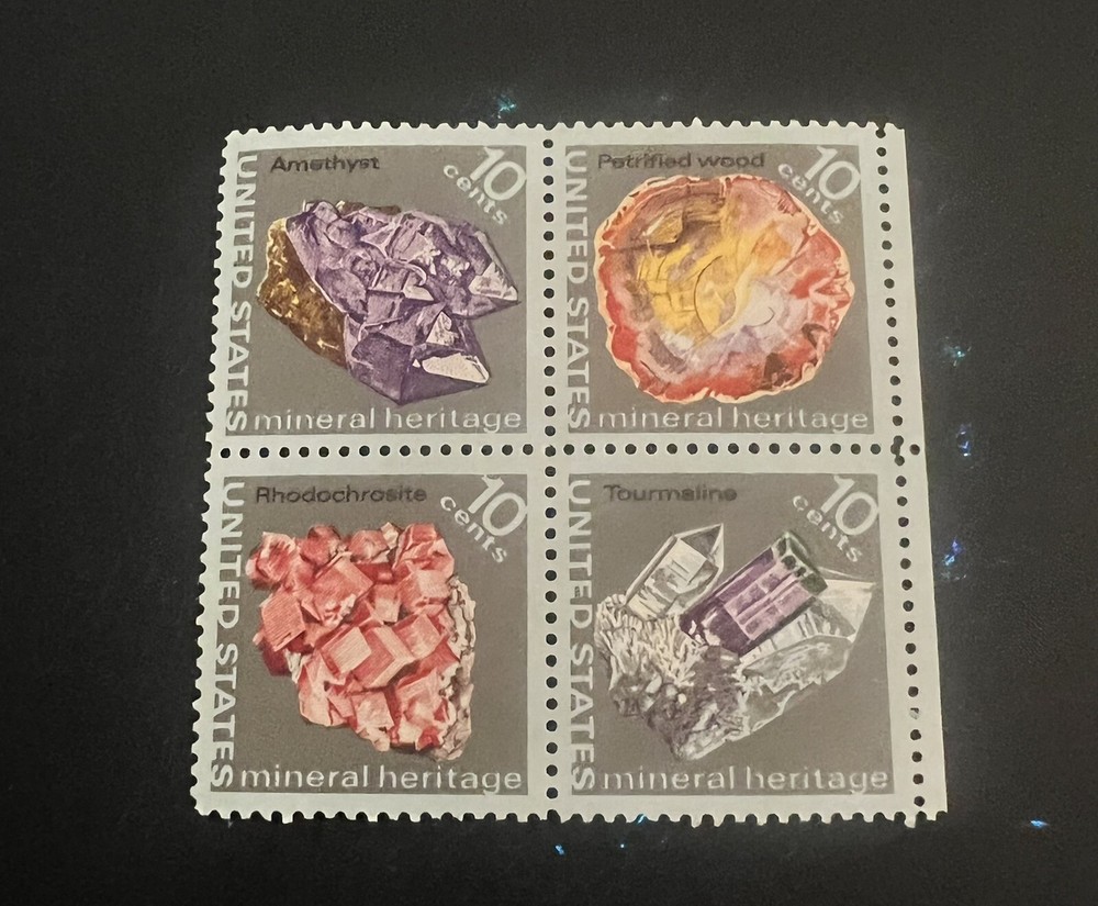 1974 #1538-41 10¢ Mineral Heritage block stamps