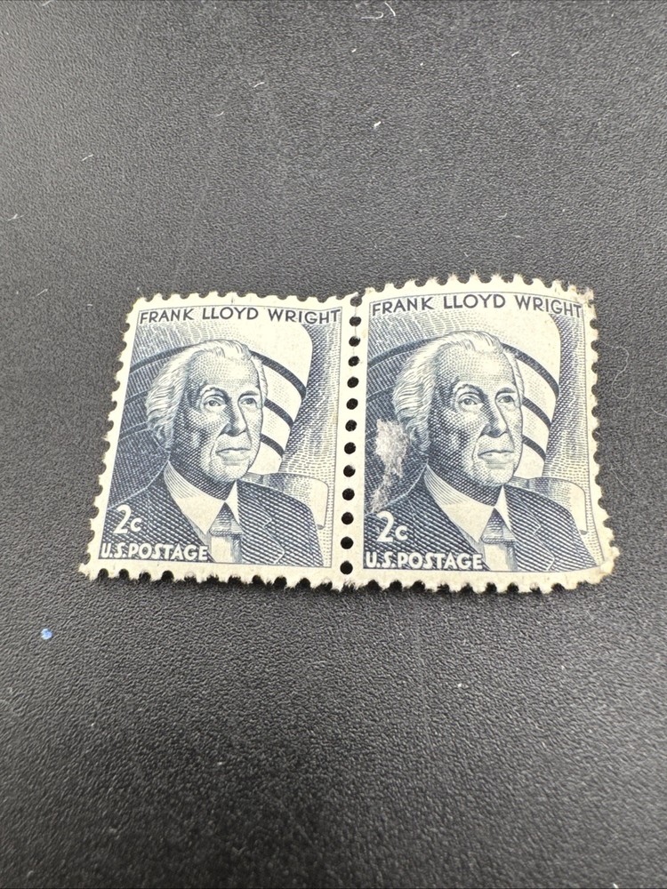 Rare 1966 Frank Lloyd Wright 2 Cent U.S. Postage Stamp –Mint /Unused Set Of 2 #5